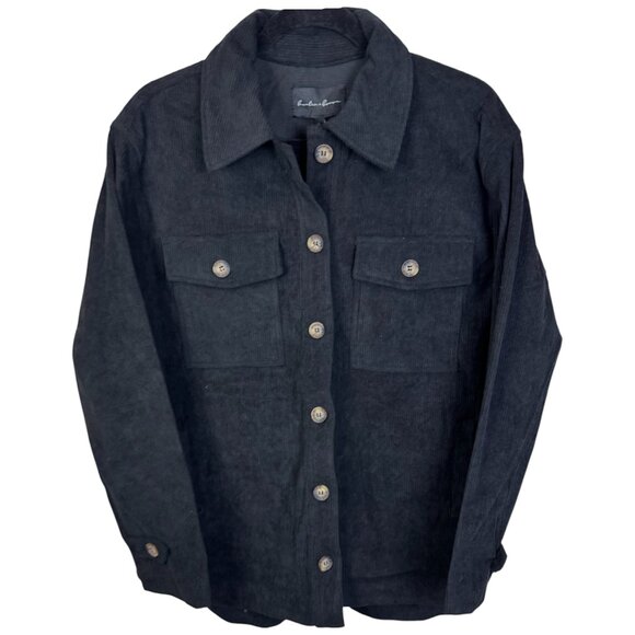 Large - HUNTER & BROWN - Black Corduroy Shacket NEW - Picture 4 of 5